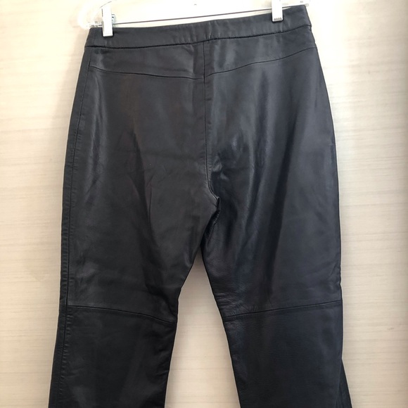 Vtg Black Leather Capris Andrew Marc SZ 10 - Picture 8 of 8